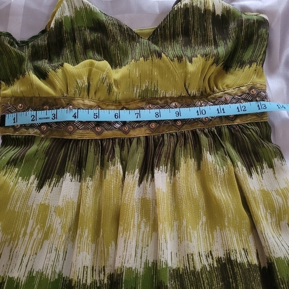 Apt. 9 Green Maxi Dress Beaded at the Waist Sz 6 - Picture 10 of 13